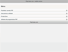 Tablet Screenshot of phpcodex.com